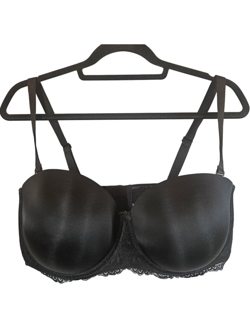 Torrid Curve Black Bra 42G Lace Adjustable cross or strapless Sexy Supportive